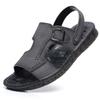 2025 new men's sandals leather casual soft sole soft surface men's beach shoes leather sandals men's outdoor slippers