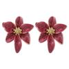 Metal Flower Drops Oil Earrings European American Style Personality Fashion Stud Earrings Ms Girl Travel Wedding Accessories