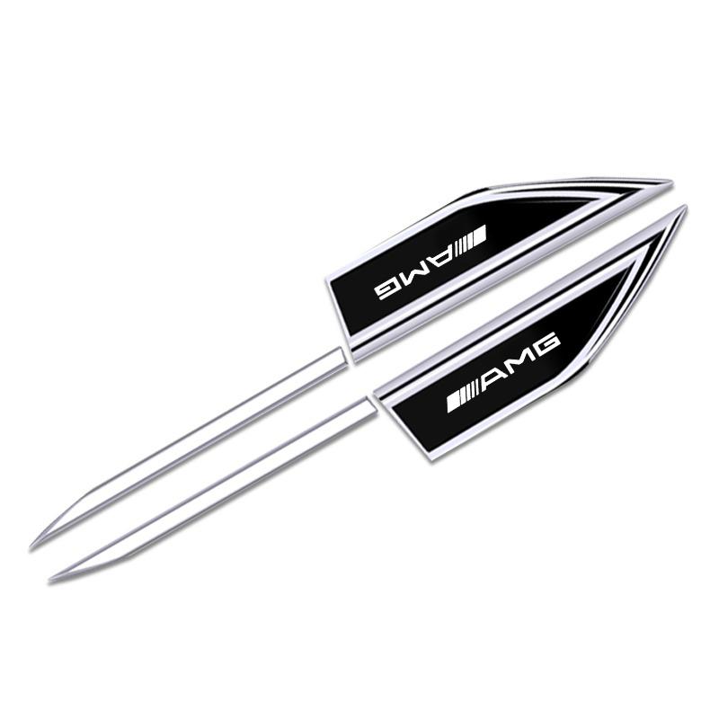 CSF1 Metal Car Leaf Board Side Body Stickers Decorative Decal Modified for Mercedes Benz AMG W177 W176 X166 X167 C257 C218 X253 H247