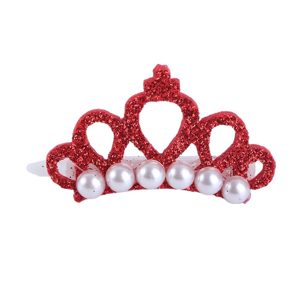 Small Dogs Faux Pearl Crown Shape Bows Hair Clips Bow Cute Head Decoration For Pets Hair Clips Grooming Cat Bow Pet Accessoires