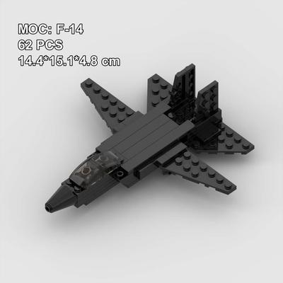 Mattoncini MOC Caccia F14 Tomcat Aereo Pesante Basato su Portaerei Assemblaggio a Particelle Piccole Modello di Aereo Giocattolo per Bambini