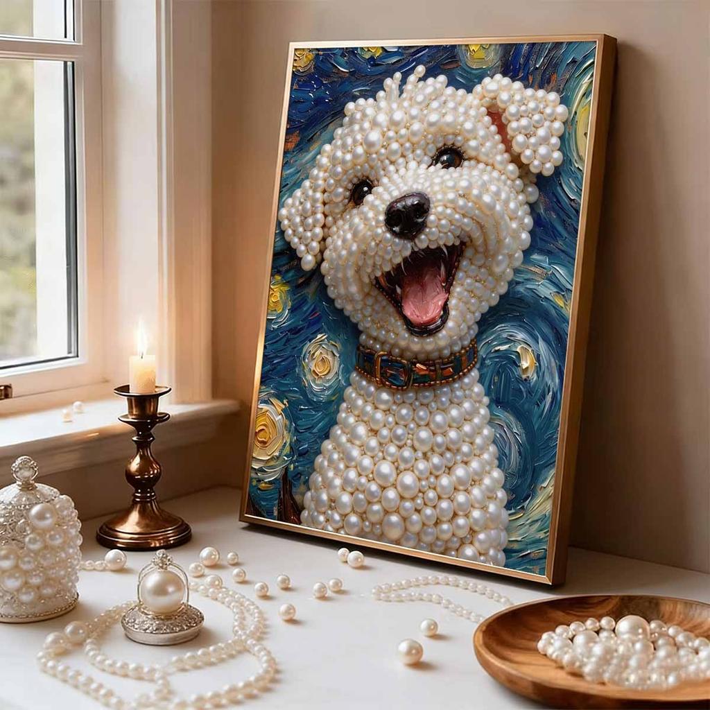 Pearl Painting Kit Cute Little Dog Theme Frameless Handicraft DIY Bedroom Decoration Living Room Wall Art Room Decoration Art Craft Decoration