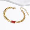 Cherry Epoxy Titanium Steel Bracelet for Women - Sweet Dopamine-Inspired Design
