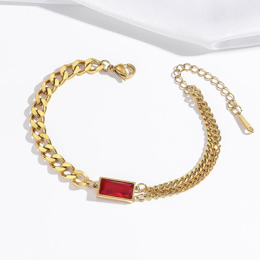 Cherry Epoxy Titanium Steel Bracelet for Women - Sweet Dopamine-Inspired Design