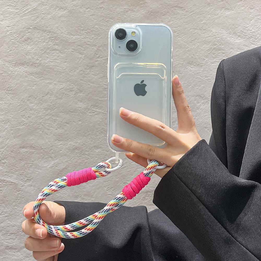 Lanyard Card Holder Phone Case For iPhone 16 Pro Max Funda iPhone 11 15 13 14 12 XR X Xs 7 8 Plus SE 6 15pro 13pro Silicon Cover