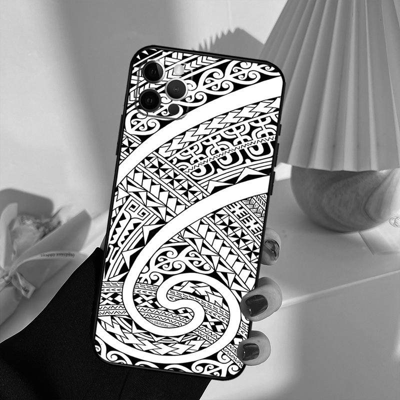 Maori Tribal Samoan Polynesian Phone Case For iPhone 14 16 15 11 12 13 17 Pro Max 13 mini 15 16 Plus 16e 17 Air Cover Funda