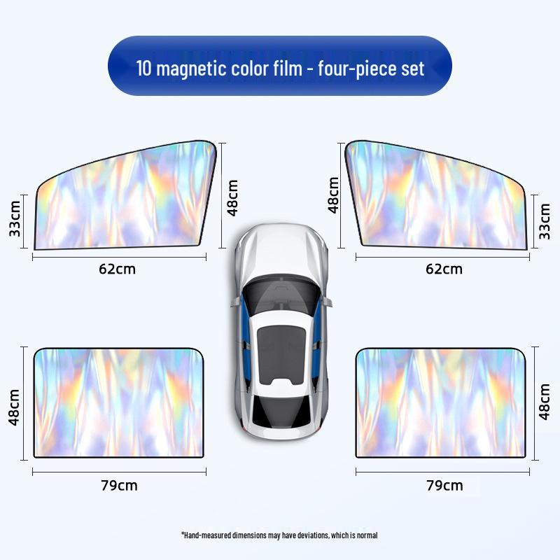 Full Blackout Titanium Silver Car Sunshade Magnetic Curtains for UV Protection