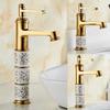 Rubinetto Stile Europeo Oro Personalità Semplice Nordico Arte Salute Moda Lavabo Rialzato di Fascia Alta Bagno Calda e Fredda