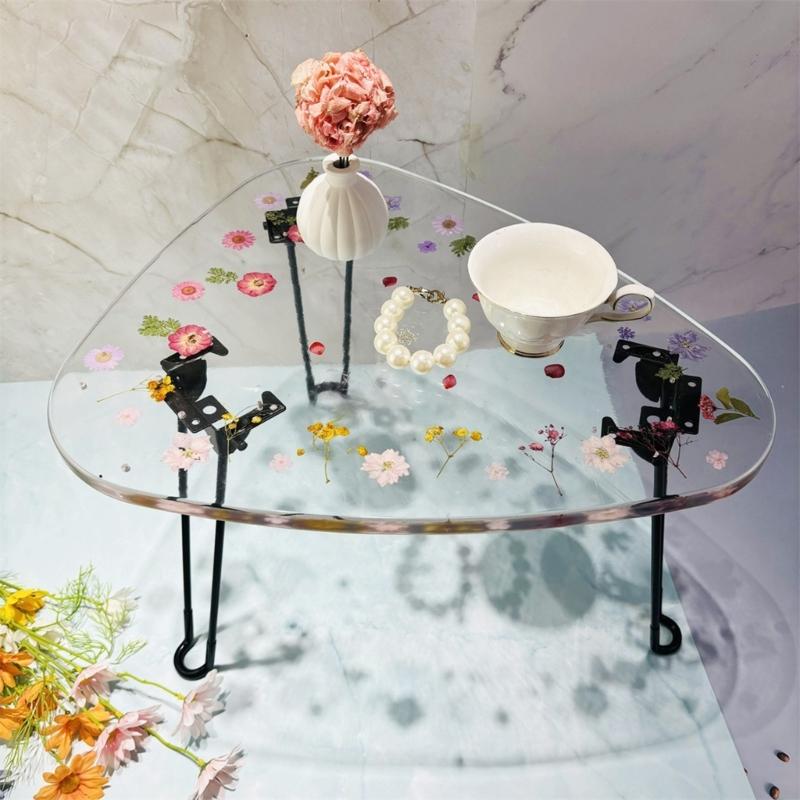 Table Crystal Epoxy Resin Mold DIY Handmade Oversized Triangle River Table Silicone Mold Large Table Ornaments Craft