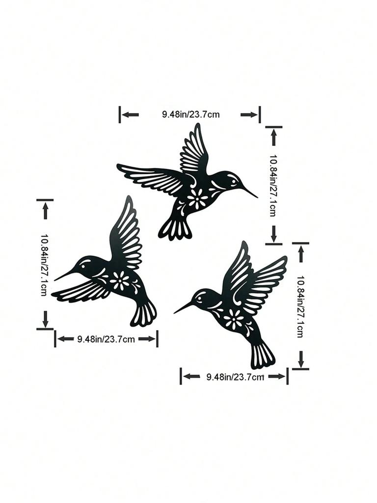 PC Metal Hummingbird Wall Art, Minimalist Iron Bird Decor for Home & Holiday Gifts