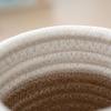 Vintage Khaki Cotton Rope Basket with Tassels Desktop Storage Organizer & Pen Holder for Home