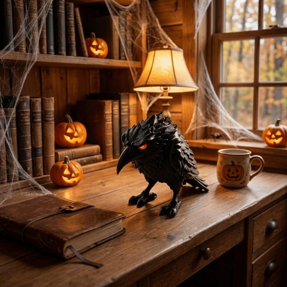 Realistic Crow Ornaments Gothic Style Halloween Decor Prop Desktop Ornaments Gothic Lovers Gift