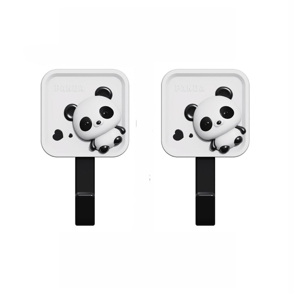 

2/3Pcs Wall-Mounted Square Panda Hooks Plastic Clothes Sticky Hooks Panda Adhesive Hooks Bathroom Square