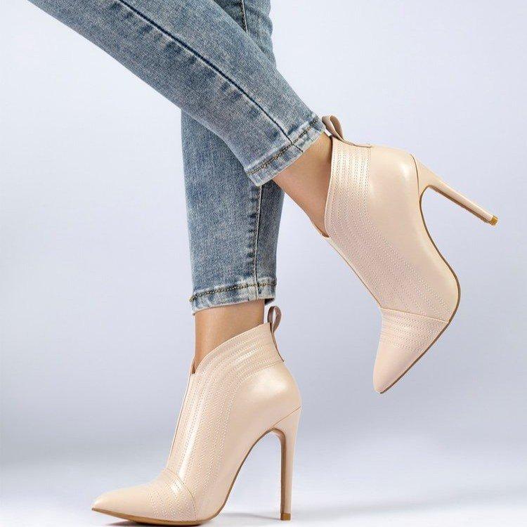 High Heel Pointed European and American Style Chelsea Boots Autumn Solid Color Heightening Short Fashion Boots