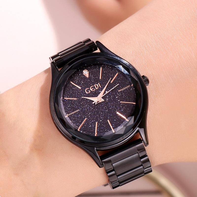 Star Surface Steel Belt Women'S Watch Simple Scale Waterproof Watch With Quartz Watch