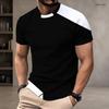 Men S Plus Size Round Neck Short Sleeve Printed Black White Pullover T Shirt