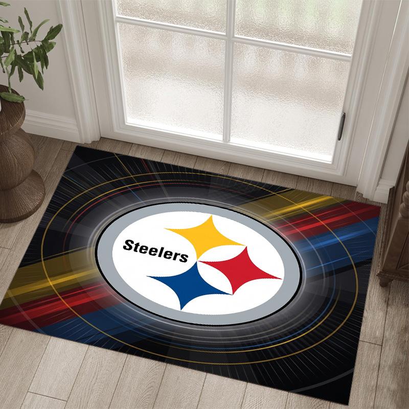 Tappeto in Cristallo di Velluto Design Pittsburgh Steelers Accogliente Non?Tappeto Stampato Antiscivolo per Camera da Letto Soggiorno Ingresso