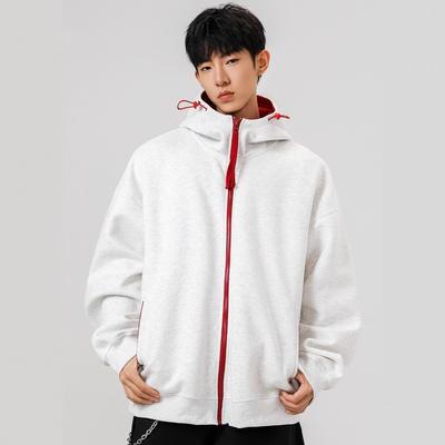 Zippered Cardigan Sweater Men's Autumn Couple Loose Top Casual Versatile Hooded Jacket