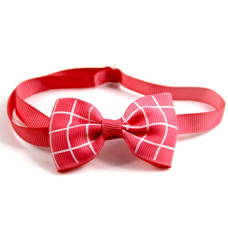 Cat Dog Collar Plaid Bow Tie Adjustable Neck Strap Cat Dog Grooming Pet Accessories