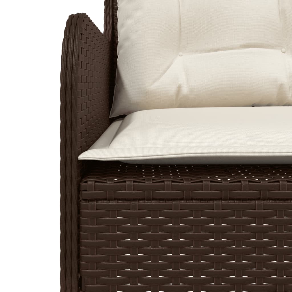 Vidaxl Narożna Sofa Ogrodowa Z Poduszkami, Brązowa, Polirattan