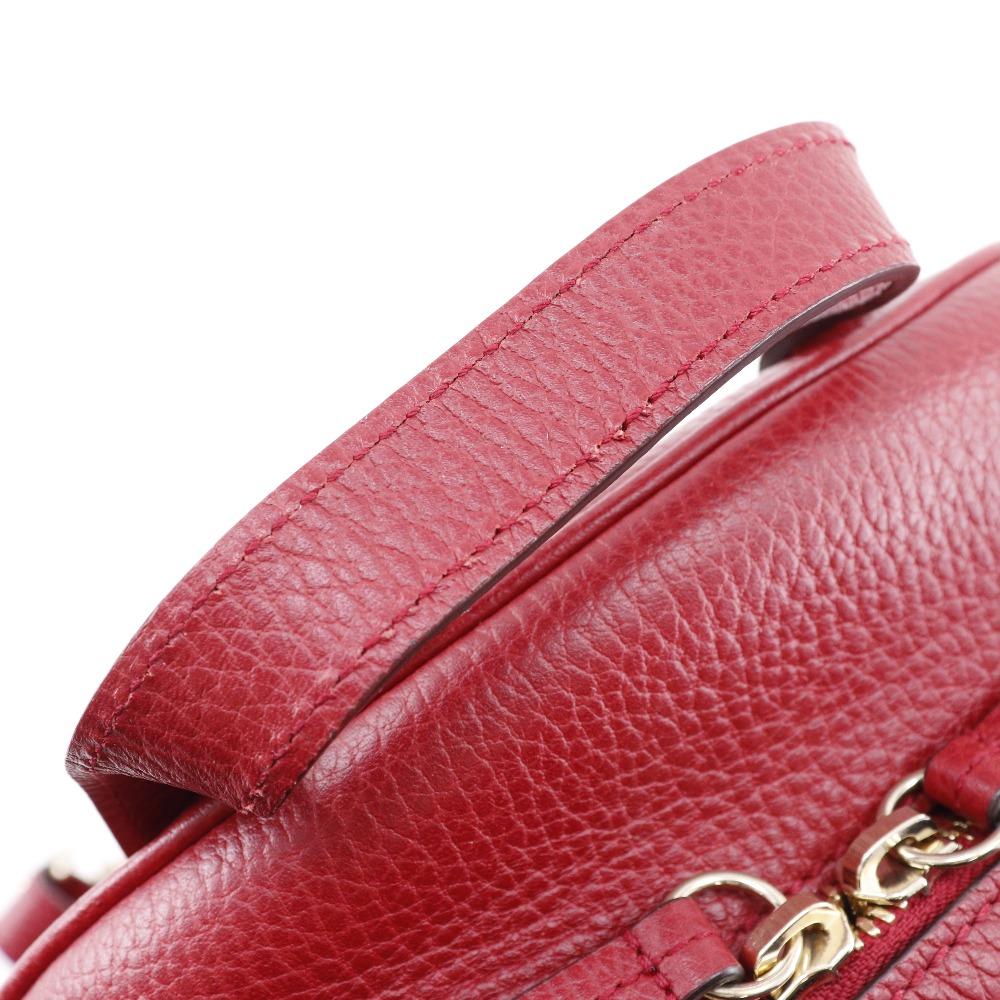 GUCCI Soho Backpack Daypack 536192 Interlocking ChainBackpack Red leather Women Used
