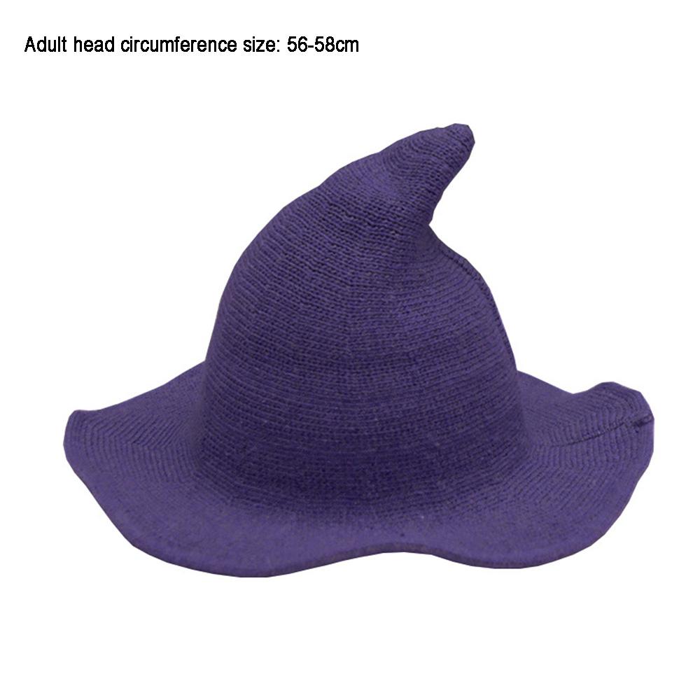 Vintage Halloween Witch Hat Woman Costume Wool Knit Hat for Party Coseplay Masquerade Hat Festival Decoration Accessories