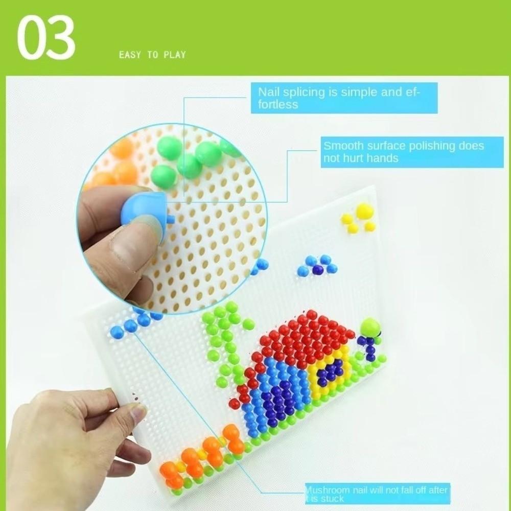 Colorful Mushroom Nail Puzzle DIY Educational STEM Toy 3D Puzzle Game Early Childhood Development