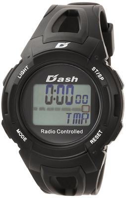 Arias AD06517RC8 Men's Radio-Controlled Digital Watch with Dash Function, Waterproof, Multi-Function, Urethane Strap, Black