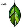 Stained Glass Leaf Art Acrylic Hanging Pendant, Waterproof Sunproof Window Hanging, Decorative Pendant Ornament with Colorful Light Effects for Garden