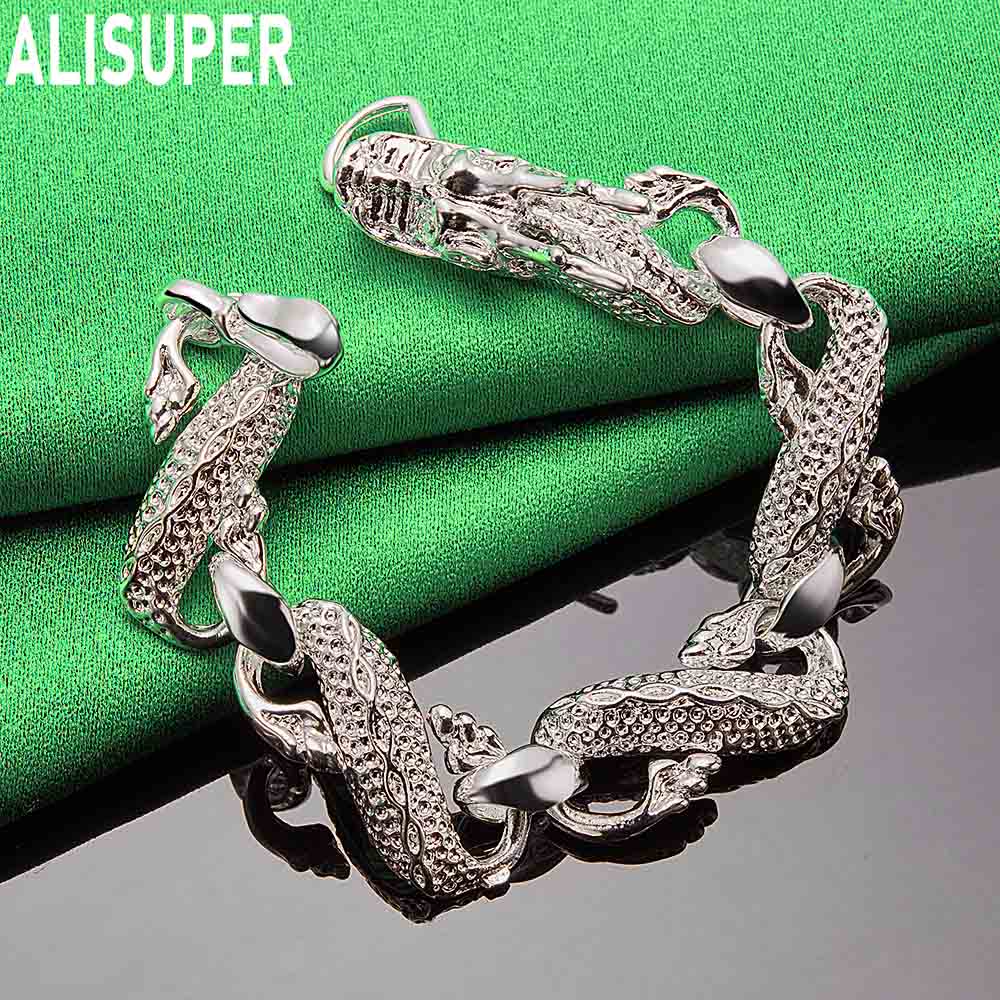 925 Sterling Silver Dragon Side-Show Bracelet - Powerful Gift Jewelry
