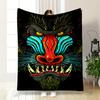 Angry Mountain Gorilla Cartoon Pattern Flannel Printed Blanket Suitable for All Seasons for Living Room Office Sofa and Travel