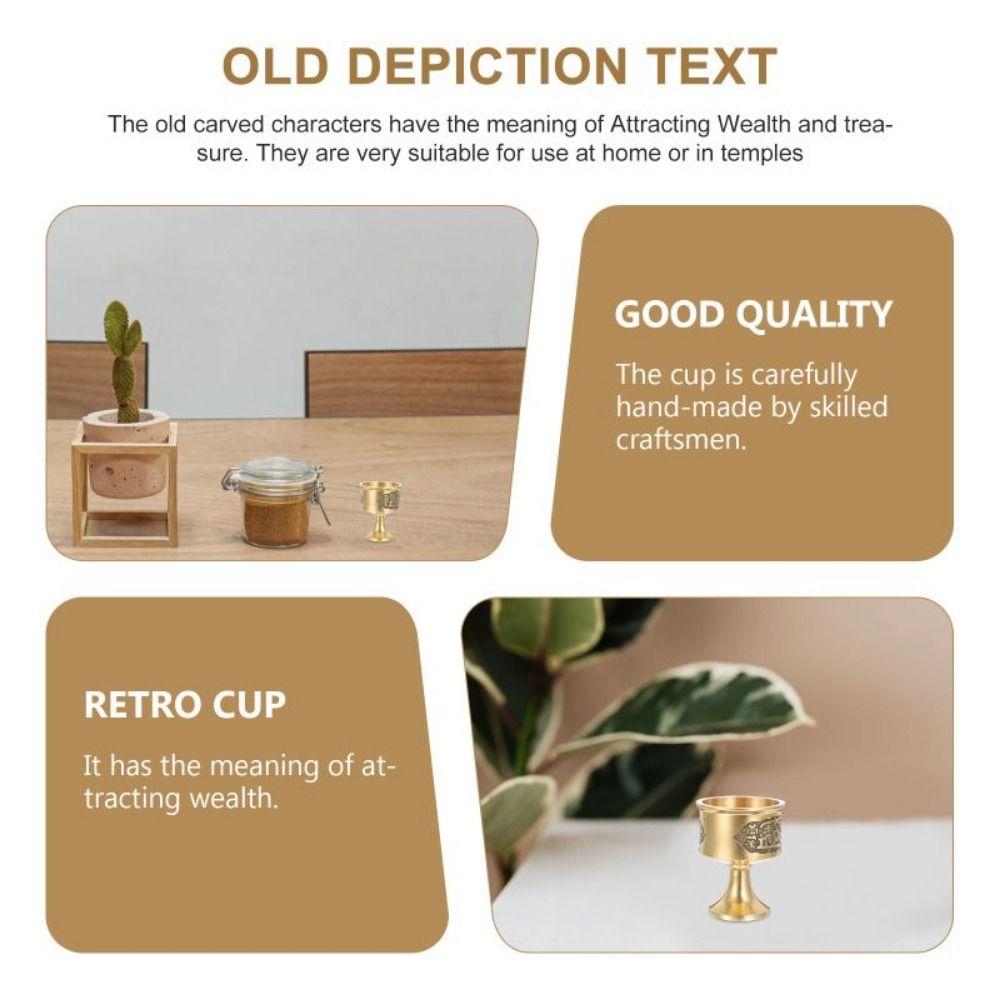 Not Fade Brass Offering Cups Pure Copper High Legs Wine Cup Copper God's Cup  Offering Supplie