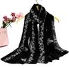 A Women's Fashionable Embroidered Embroidered Soft Edged Thin Scarf Shawl