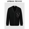UR 2025 Men's Trendy Embroidered V-Neck Oversized Jacket