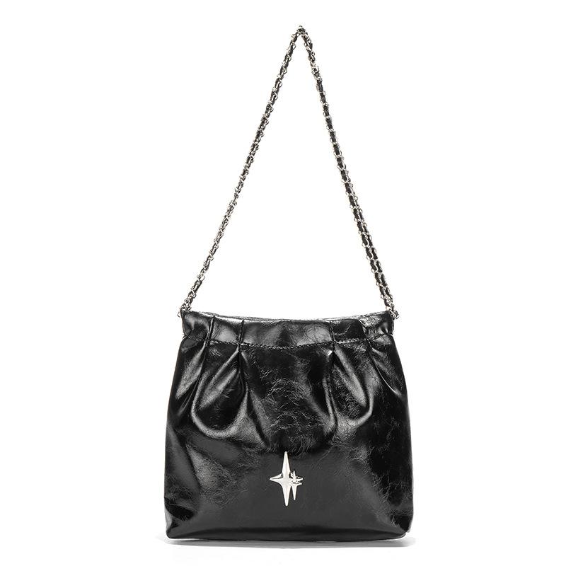 

Модные сумки на цепочке, повседневные женские плиссированные сумки через плечо, модные сумки из искусственной кожи, сумки-слинги большой вместимости для поездок на работу