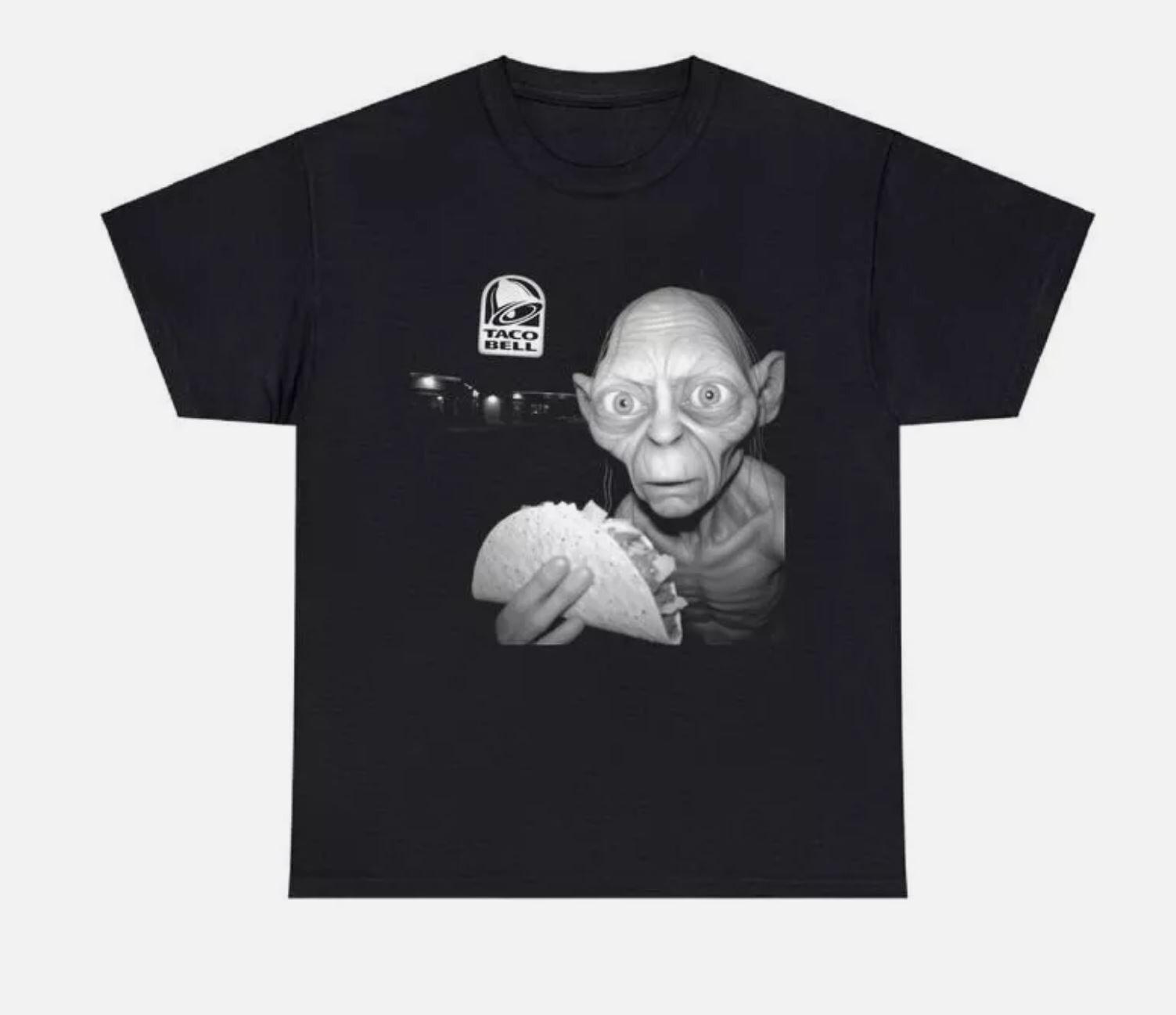 The Lord of the Rings Gollum Taco Bell T-Shirt, Funny Gollum Hoodie XXXXL