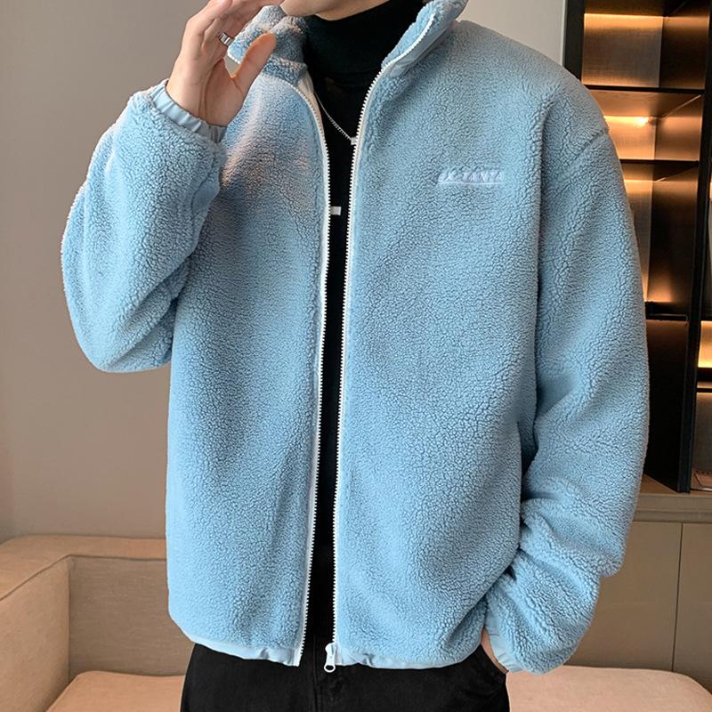 Lamb Wool Autumn and Winter Coat Cotton Coat Men's Trendy Winter Wear Hong Kong Fashion Brand Loose Casual Couple Cotton Coat Jacket Men