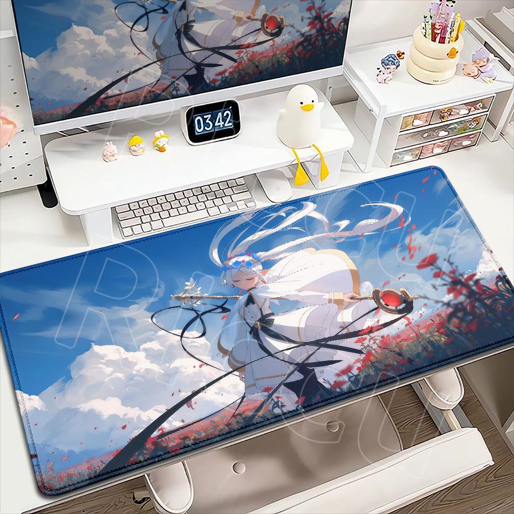 HD Printing Frieren At the Funeral Mousepads Anti-Slip Rubber Bottom Mousepad Large Size Esports Games Office Desk Pad Table Mat