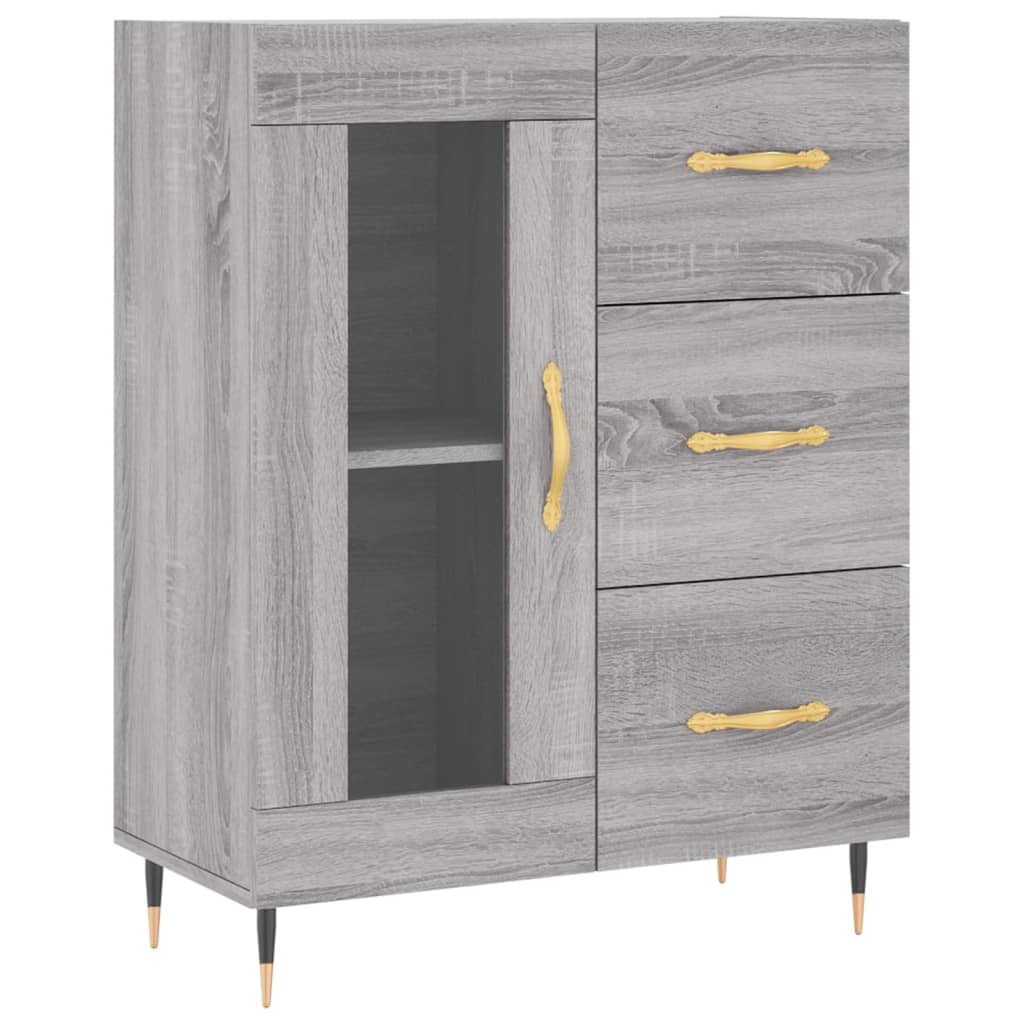 Vidaxl Szafka, Szary Dąb Sonoma, 69,5X34X90Cm, Materiał Drewnopochodny