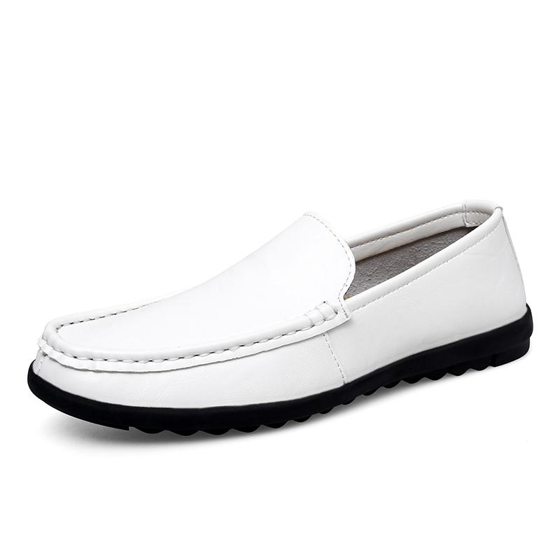 Men's British Fashion Business Casual Leather Shoes Comfortable Soft Soles Lazy Person's Driving Shoes Male Breathable Loafers