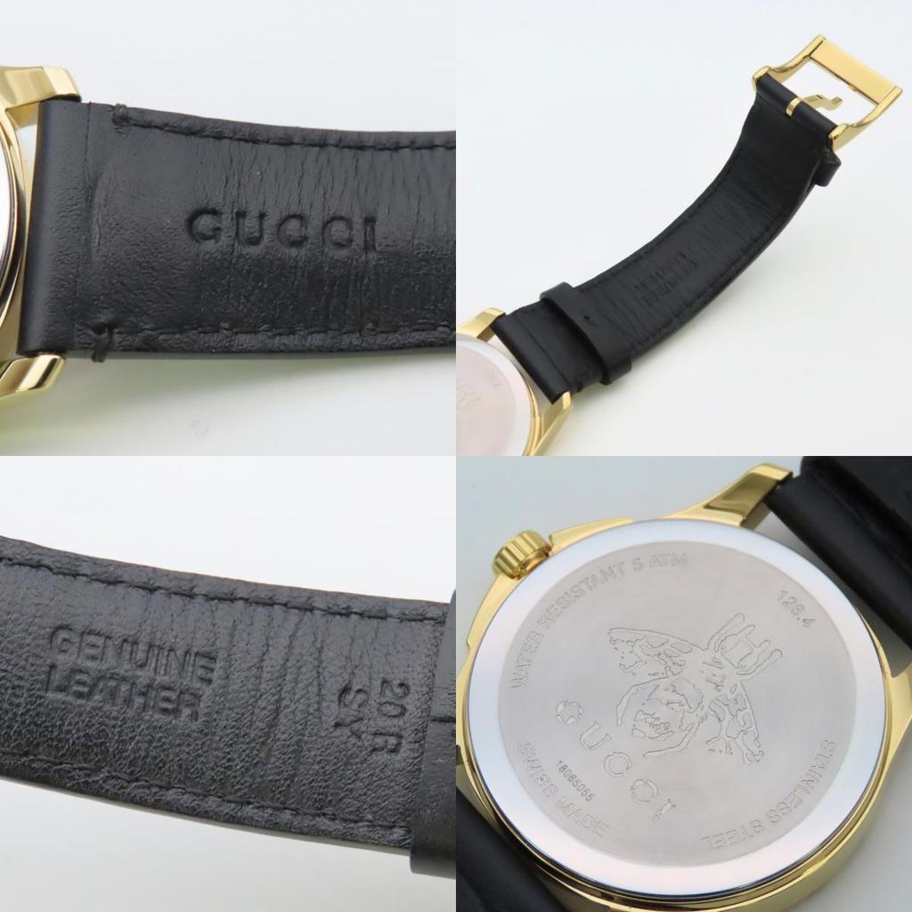 Used GUCCI Watches Bee 126.4 Stainless Steel/leather gold black