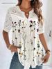 2026 Women's Short-Sleeved Lapel Button-Down Fashion Shirt
