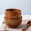 Natural Log Anti-scalding Instant Noodle Bowl Round Sour Jujube Wooden Bowl Household Japanese Children's Rice Bowl Large Wooden Noodle Soup Bowl