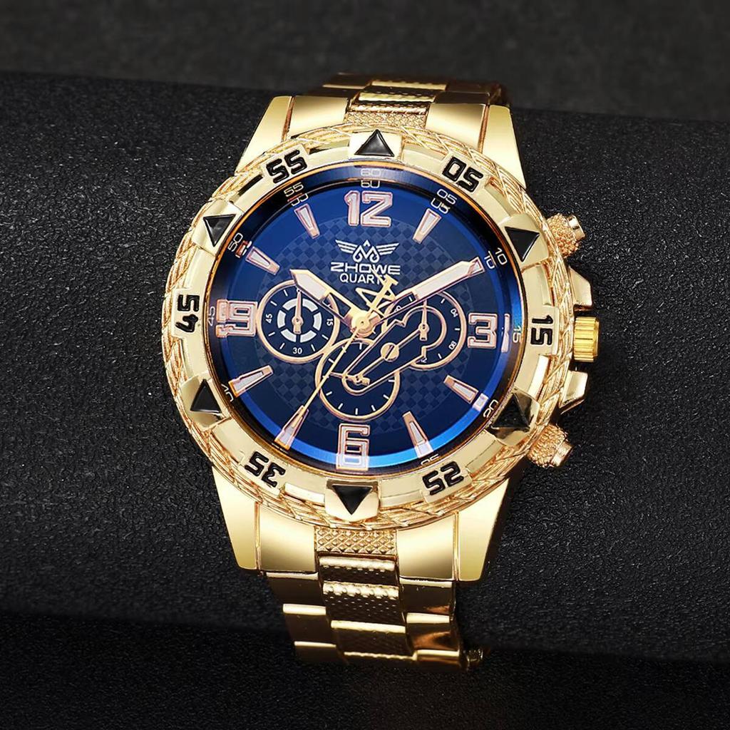 Mode Großes Zifferblatt Herrenuhr Stahlband Herren Business Quarz Armbanduhren Reloj Hombre