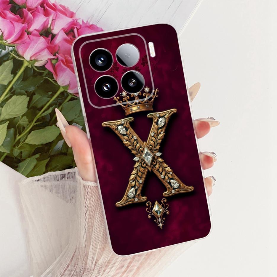 For Xiaomi Mi 15 Pro Case Luxury Crown Letters Cover Clear Silicone Soft Slim Phone Case For Xiaomi 15 Pro Mi15 Pro Fundas Coque