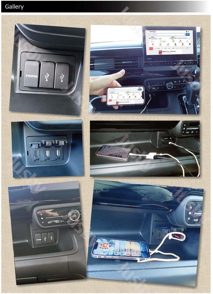 Honda JF3 JF4 Genuine Aftermarket Navigation System USB HDMI Socket Black Panel Cable SET for HONDA NBOX Car Navigation and Mirroring HDMI USB Port