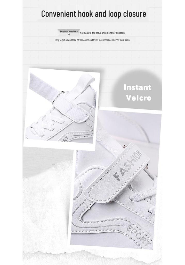 Kids' Soft Sole White Sneakers - 2026 Spring/Autumn Stylish Casual Sports Shoes