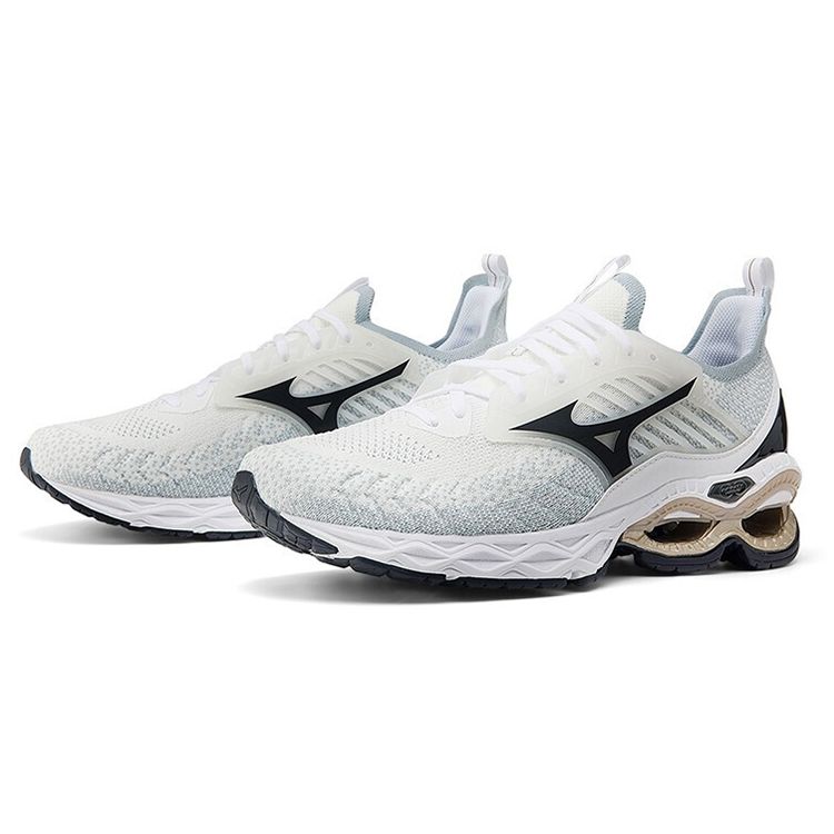 Mizuno Unisex Wave Rider 25 Running Shoes Black/White J1GC213390