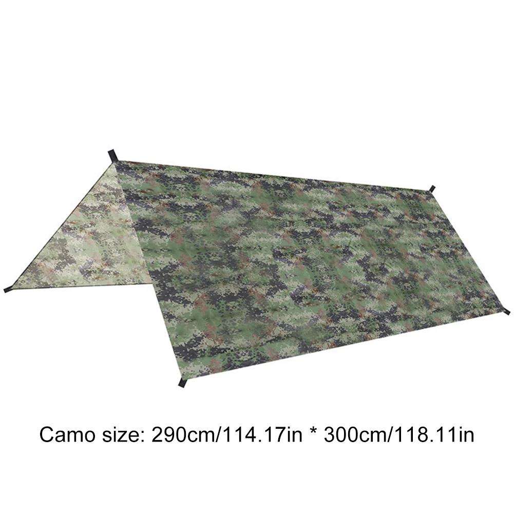 300x300cm Waterproof Camping Tarp Shelter Awning Sun Shelter Outdoor Foldable Canopy for Hiking Beach Picnic Travel Ground Mat