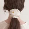 Halden Stripe Tone Logo Pendant Scrunchie (H023_ivorywhite)